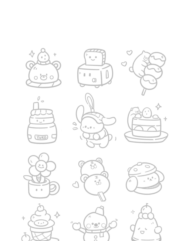 tranh tô màu sticker cute 26