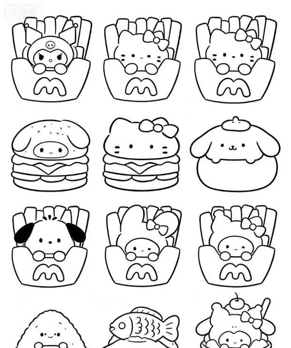 tranh tô màu sticker cute 27
