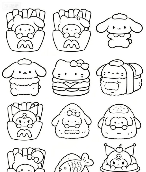 tranh tô màu sticker cute 28