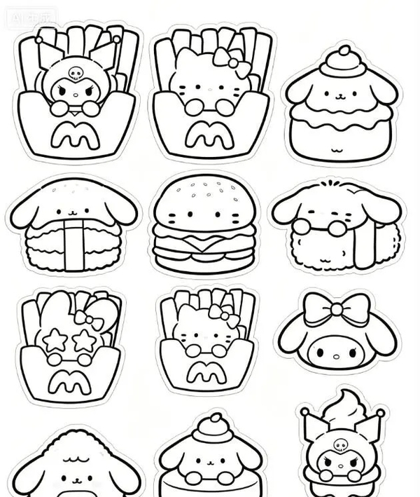 tranh tô màu sticker cute 29