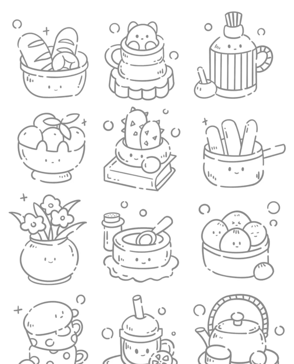tranh tô màu sticker cute 3