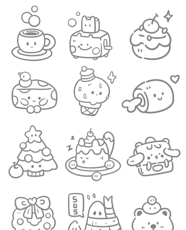 tranh tô màu sticker cute 4