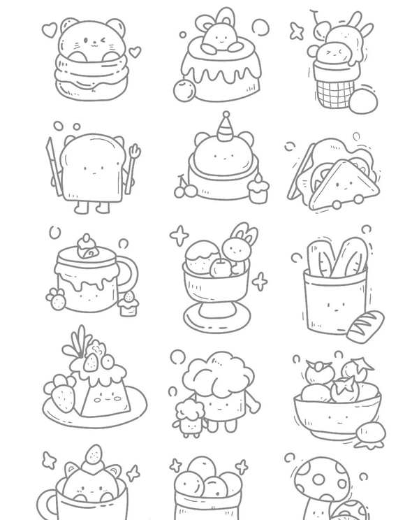 tranh tô màu sticker cute 6