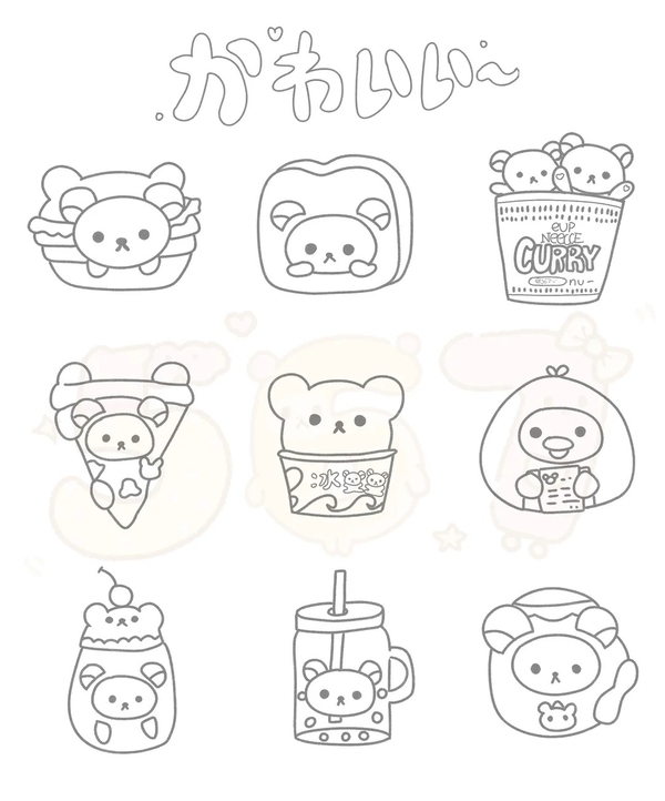 tranh tô màu sticker cute 7