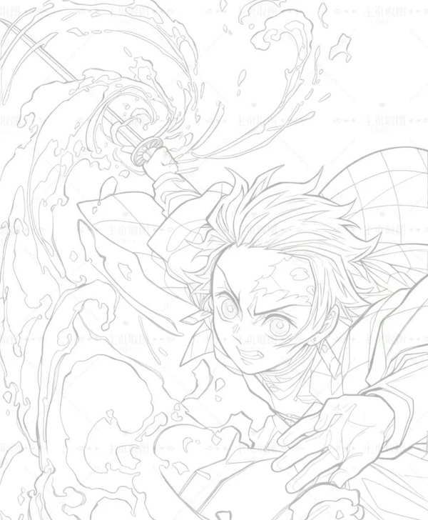 tranh tô màu thanh gươm diệt quỷ rengoku 2