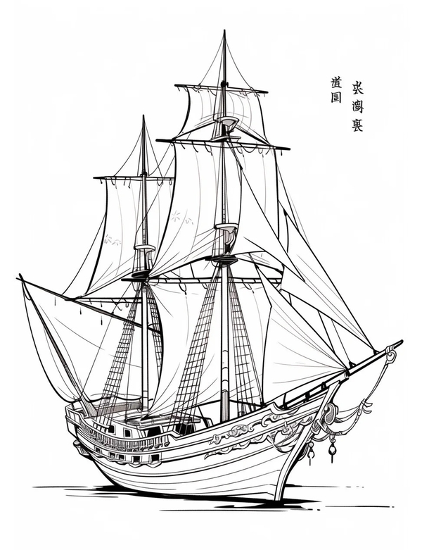 tranh tô màu thuyền buồm 32