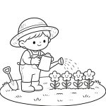 tranh tô màu vườn hoa 1