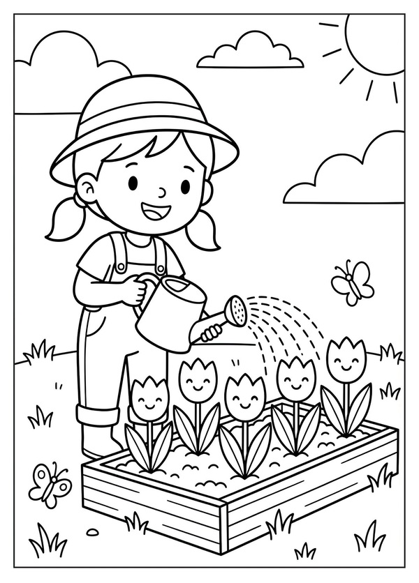 tranh tô màu vườn hoa 26