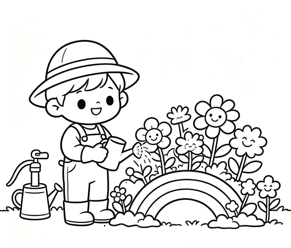 tranh tô màu vườn hoa 4