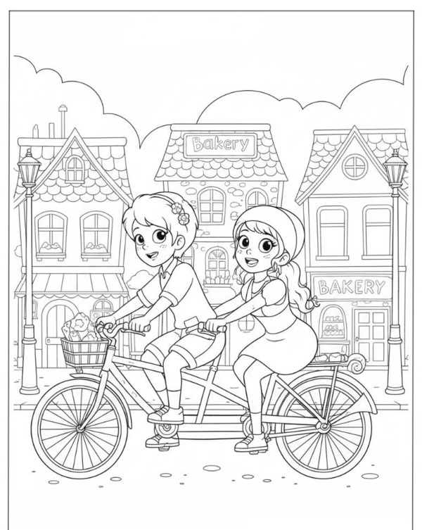 tranh tô màu xe đạp 12