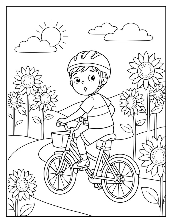 tranh tô màu xe đạp 17