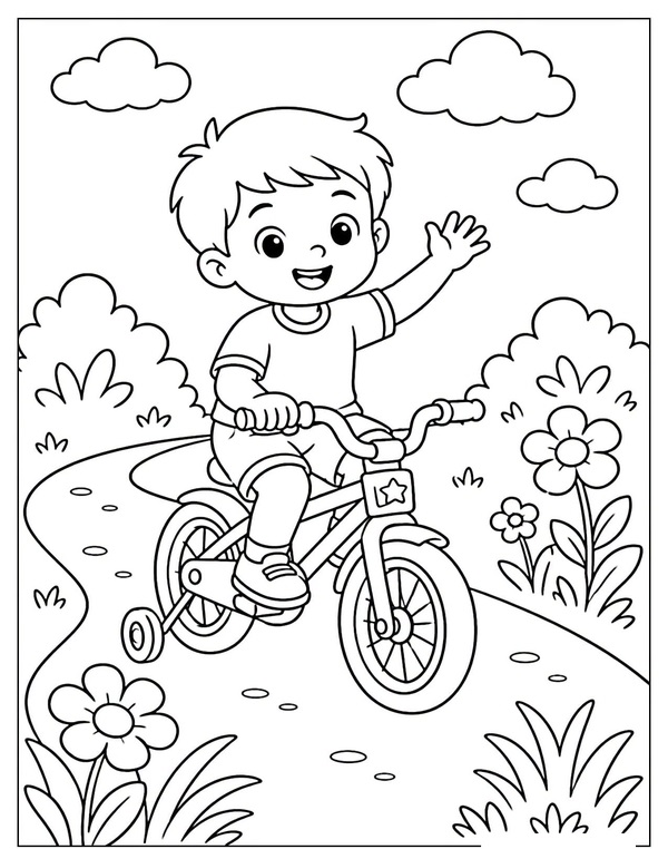 tranh tô màu xe đạp 20