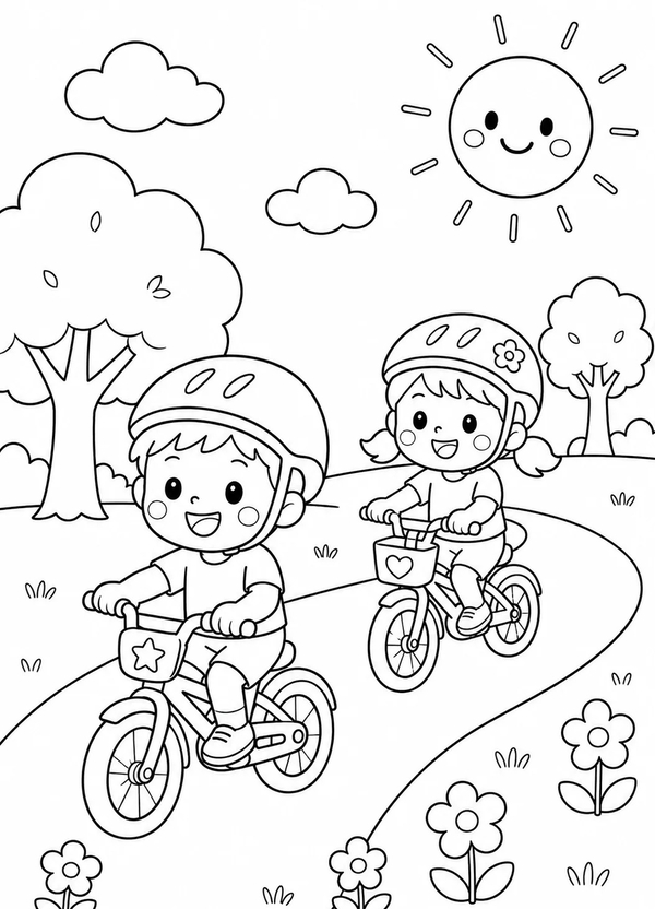 tranh tô màu xe đạp 41