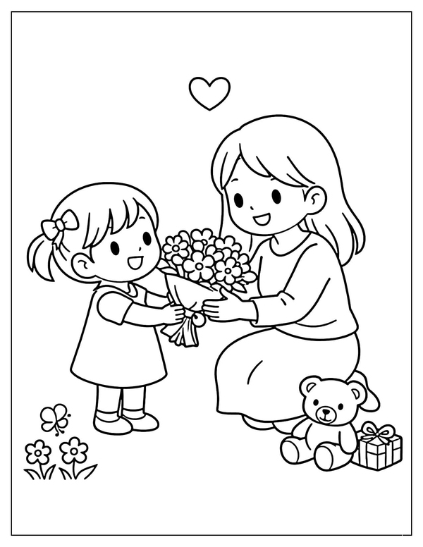 tranh tô màu chân dung mẹ 10