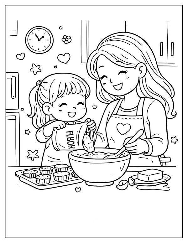 tranh tô màu chân dung mẹ 13