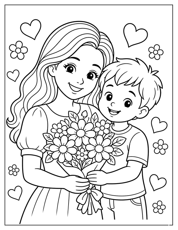 tranh tô màu chân dung mẹ 17