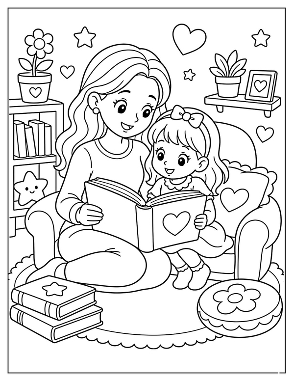 tranh tô màu chân dung mẹ 18