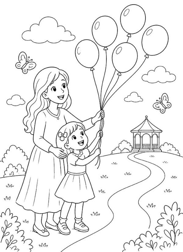 tranh tô màu chân dung mẹ 23