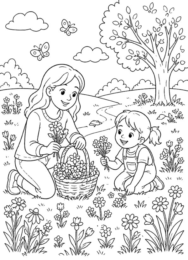 tranh tô màu chân dung mẹ 27
