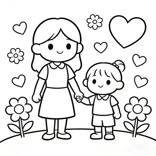 tranh tô màu chân dung mẹ 4