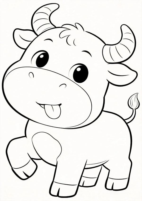 tranh tô màu con bò 36
