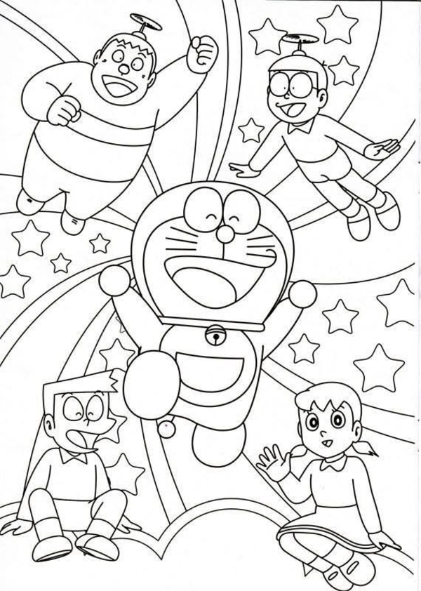 tranh tô màu doraemon 1